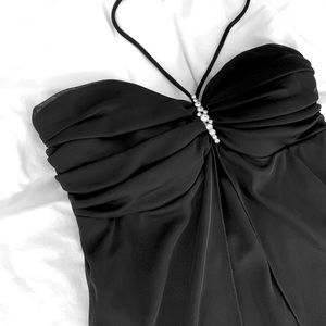 Black Strapless String-Halter Dress